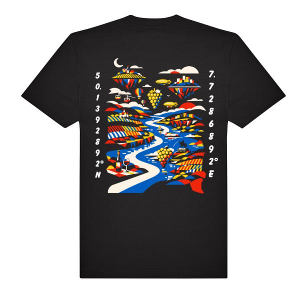 schwarzes T-Shirt Designfabrikanten Artwork Mittelrhein